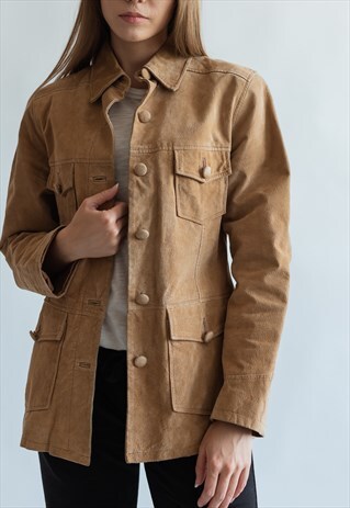 VINTAGE 00S MINIMAL JACKET IN SUEDE