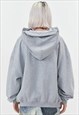 RAISED NECK HOODIE UTILITY TOP GORPCORE JUMPER IN GREY
