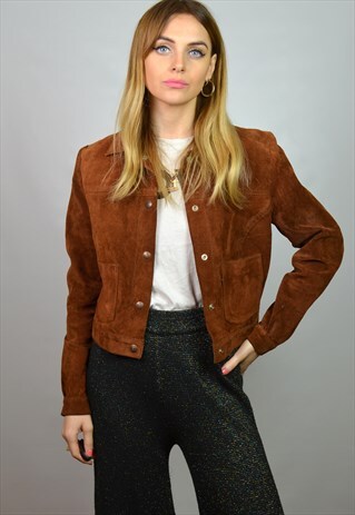 PREMIUM VINTAGE 1970S LEVI'S BROWN SUEDE CROPPED JACKET
