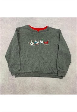 Vintage Christmas Sweatshirt Women's L