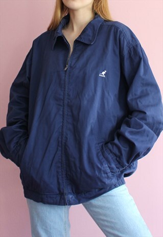 NAVY KANGOL LIGHTWEIGHT JACKET