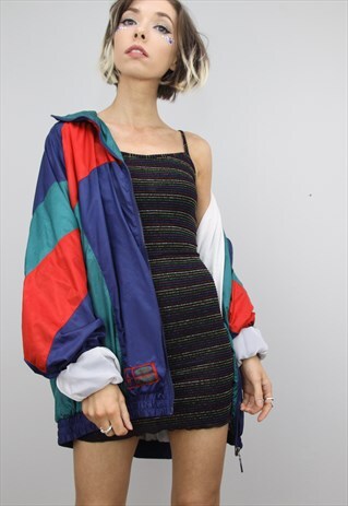 VINTAGE 80S 90S OVERSIZED FESTIVAL SHELL JACKET