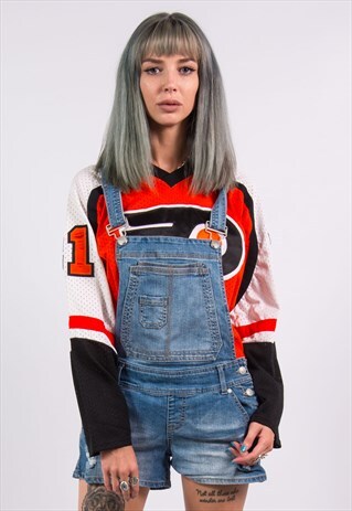 VINTAGE 90'S DISTRESSED SHORT DUNGAREE