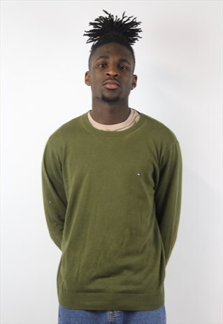 VINTAGE TOMMY HILFIGER KHAKI JUMPER
