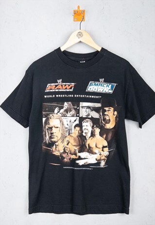 2005 WWE Wrestling T-Shirt Black Medium