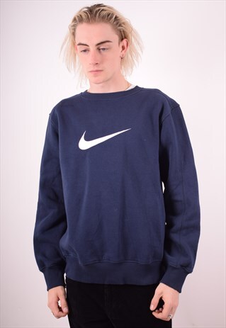 NIKE MENS VINTAGE SWEATSHIRT JUMPER LARGE BLUE 90S