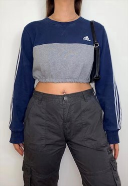 Adidas Navy Cropped Sweatshirt