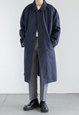 Men's retro mid-length trench jacket