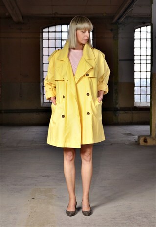 VINTAGE 90S YELLOW TRENCH COAT