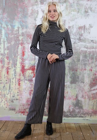 STRIPED CROP PANTS & TOP CO-ORDINATES IN BLACK & WHITE