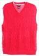 Nautica 90's Knitted Vest Jumper Xlarge Red