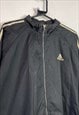 VINTAGE BLACK ADIDAS WINDBREAKER JACKET LARGE