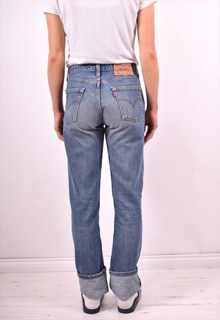 LEVI'S 501 WOMENS VINTAGE JEANS W28 L34 BLUE 90'S