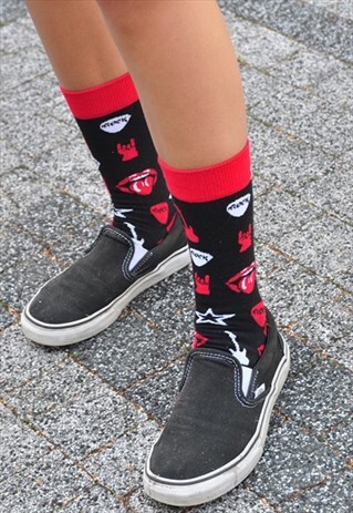 FUNNY SOCKS ROCK & ROLL WITH GUITAR, MUSIC