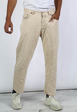 VINTAGE DIESEL 90'S STRAIGHT LEG JEANS BEIGE W34