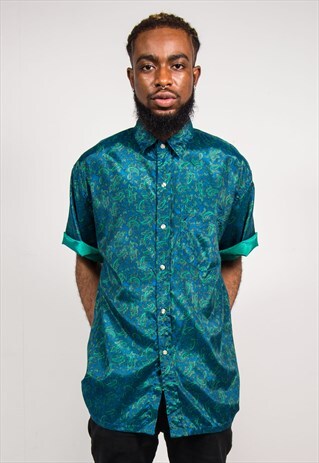 VINTAGE 90'S PAISLEY PATTERN SHORT SLEEVE SHIRT