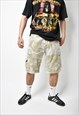 CARGO MILITARY MENS VINTAGE SHORT BEIGE ARMY CAMO CAMOUFLAGE