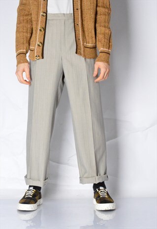 VINTAGE 80S BEIGE STRIPED PANTS