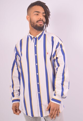VINTAGE RALPH LAUREN SHIRT STRIPES WHITE