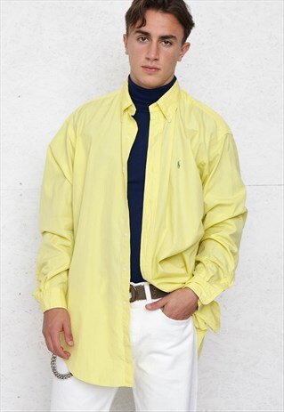 VINTAGE LIGHT YELLOW RALPH LAUREN LONG SLEEVE SHIRT