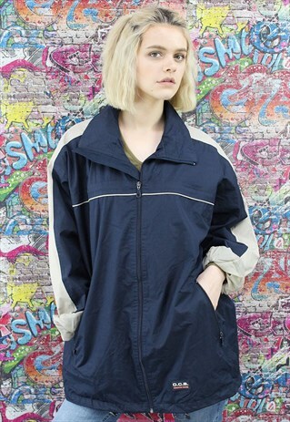 VINTAGE 90S SHELL JACKET / WIND BREAKER. UNISEX SPORTSWEAR.