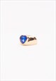 NEW BLUE AND GOLD GEM HEART RING 