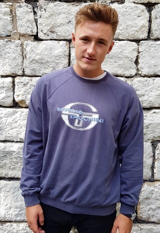 VINTAGE SERGIO TACCHINI SPELLOUT SWEATSHIRT GREY