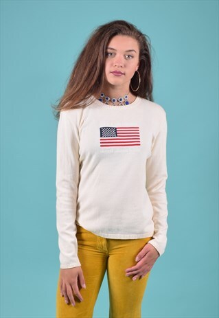 VINTAGE POLO JEANS RALPH LAUREN CREAM TOP