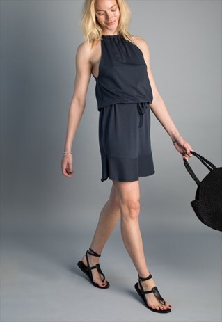 RAILEY ECO-FRIENDLY SUMMER HALTERNECK DRESS