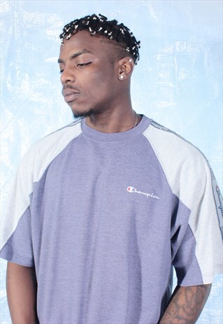 VINTAGE CHAMPION PURPLE AND GREY TEE