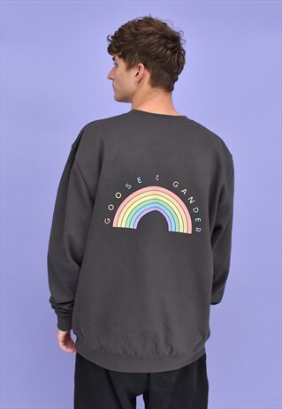 G&G UNISEX STORM GREY RAINBOW SWEAT