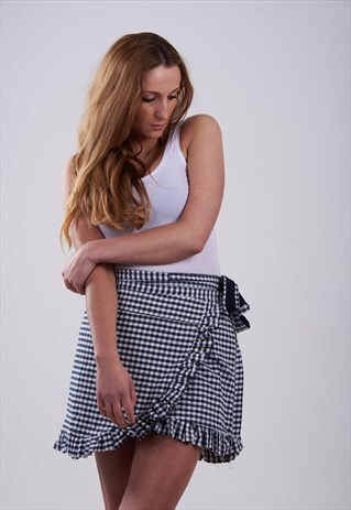 UPCYCLED RALPH LAUREN CHECK SKIRT