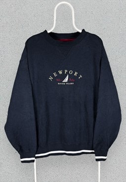 Vintage Newport Navy Blue Sweatshirt Pullover Mens XL