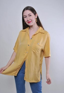 Vintage oversized minimalist yellow blouse 