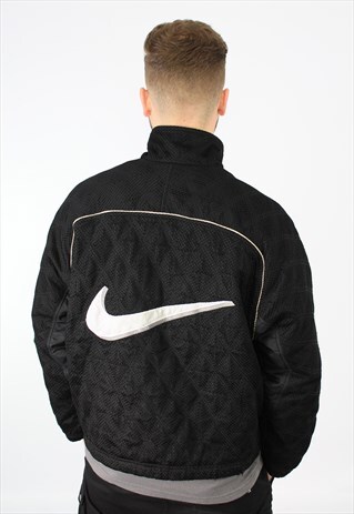 NIKE QUILTED BIG LOGO VINTAGE SPORTS JACKET