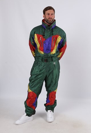 VINTAGE Y2K DESCENTE FULL SKI SUIT SNOW UK L 42 - 44" (6FO)