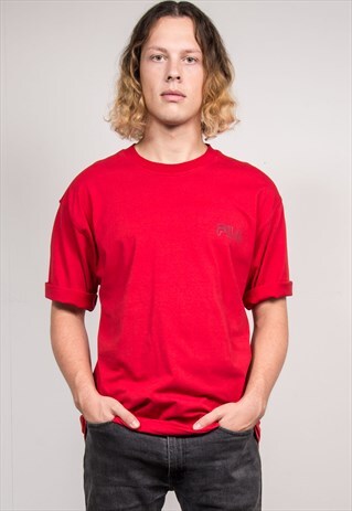 90'S VINTAGE FILA BASIC RED T-SHIRT