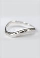 CHIC HAMMERED THUMB RING WOMEN STERLING SILVER RING
