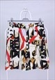 BURBERRY GRAFFITI PRINT SKIRT WOOL RARITY LOGO 4 US 6 UK