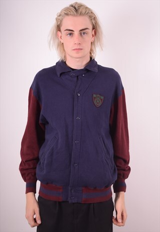 POLO RALPH LAUREN MENS VINTAGE BOMBER JACKET MEDIUM NAVY 90S