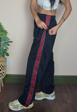 Vintage Nike Joggers Sweatpants w Popper Sides & Tick Logo