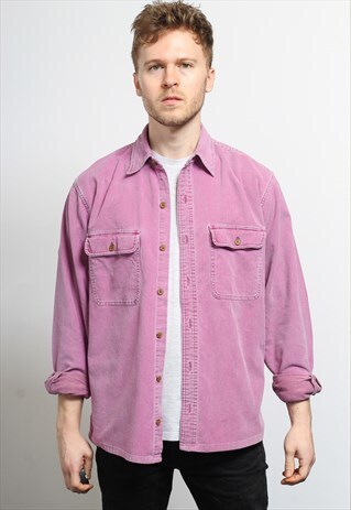 VINTAGE CORDUROY CORD SHIRT PURPLE