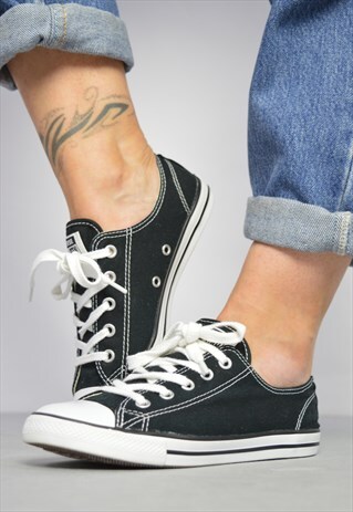 VINTAGE 90S CONVERSE BLACK DAINTY OX SHOES PREPPY FESTIVAL