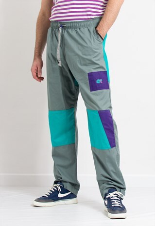 VINTAGE TRACK PANTS IN MULTI COLOUR RELAXED FIT JOGGERS