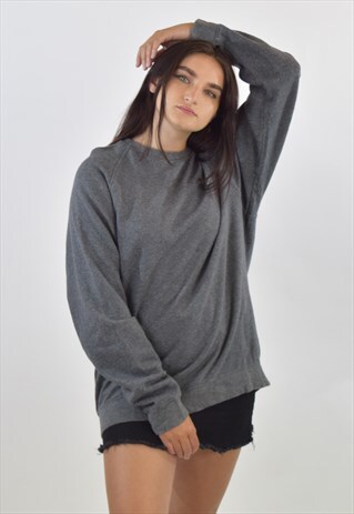 VINTAGE 90S GREY NIKE CREW NECK SWEATSHIRT