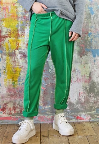 Bright Green Patchwork Trousers 