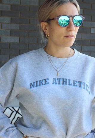 VINTAGE 1990S NIKE GREY OVERSIZED SPELL OUT SWEATSHIRT