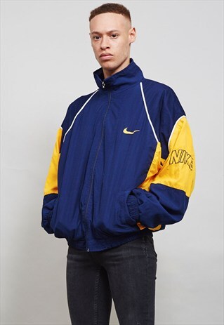 VINTAGE YELLOW AND BLUE NIKE MESH SPORT JACKET