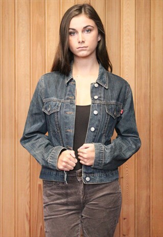 VINTAGE 1990S DARK BLUE DENIM JACKET