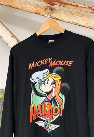 VINTAGE MICKY MOUSE MAIL PILOT LONG SLEEVE T-SHIRT